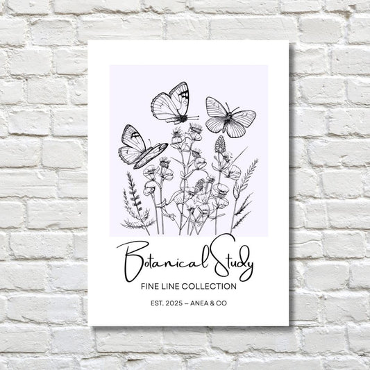 Botanical Study Collection floral poster featuring detailed botanical illustrations by ANEA