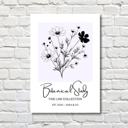 Botanical Study Collection floral poster featuring detailed botanical illustrations by ANEA