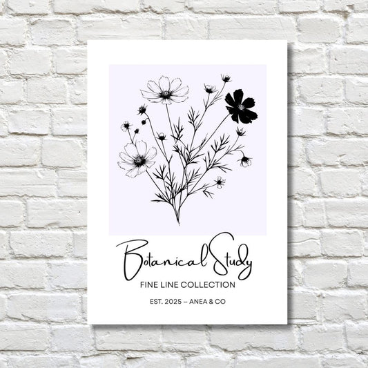 Botanical Study Collection floral poster featuring detailed botanical illustrations by ANEA
