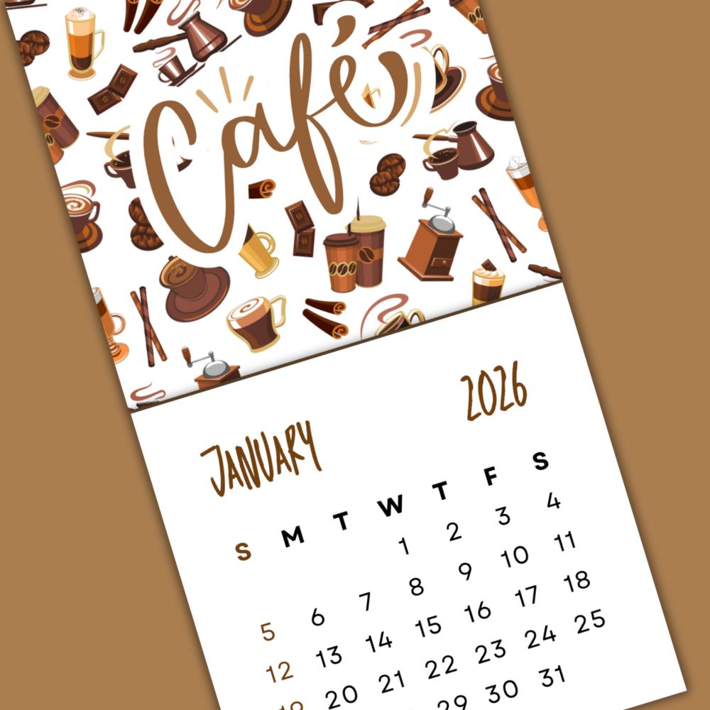CAFE TEAR-OFF CALENDAR 2026