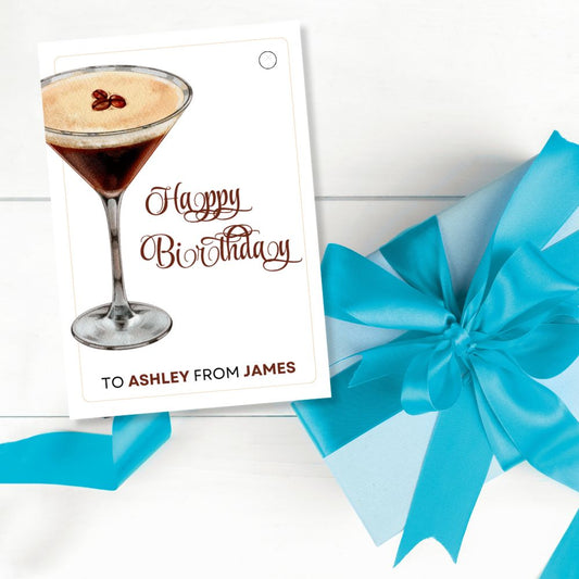 COFFEE DRINK LARGE PERSONALISED GIFT TAG
