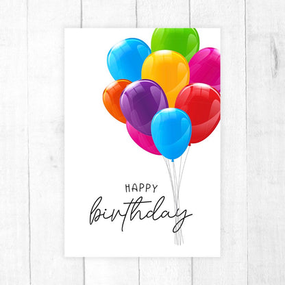 Shiny balloons birthday card from ANEA, available wholesale.