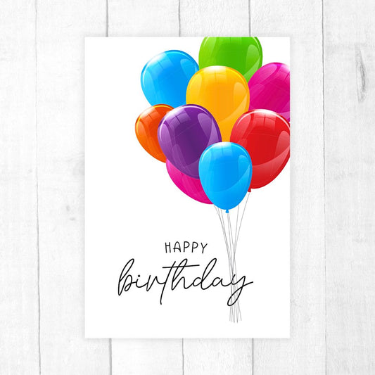 Shiny balloons birthday card from ANEA, available wholesale.