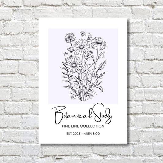 Botanical Study Collection floral poster featuring detailed botanical illustrations by ANEA