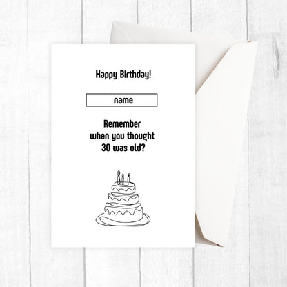 REMEMBER BIRTHDAY PERSONALISED CARD