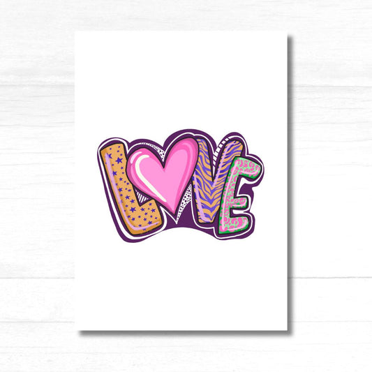 Love Valentine’s Card featuring romantic typography and charming design, perfect for heartfelt messages – ANEA greeting card.