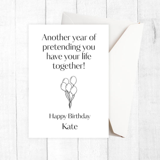 ANOTHER YEAR BIRTHDAY PERSONALISED CARD
