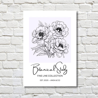 Botanical Study Collection floral poster featuring detailed botanical illustrations by ANEA
