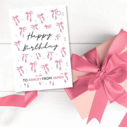 BOWS LARGE PERSONALISED GIFT TAG