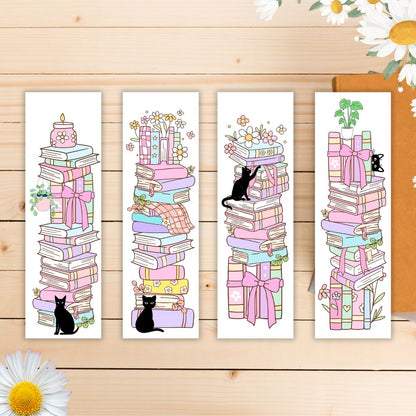 Set of cute bookish collection bookmarks by ANEA & CO featuring cozy reading-themed illustrations, perfect for book lovers