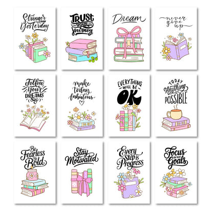 Bookish Motivational Quotes Desk Cards featuring inspiring messages by ANEA.