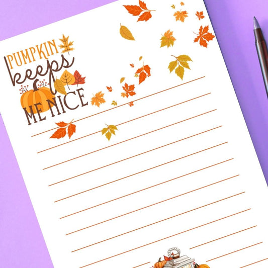 PUMPKIN KEEPS ME NICE A6 NOTEPAD