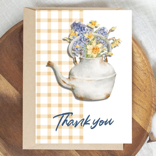 Wild Flowers in the Kettle Thank You Card