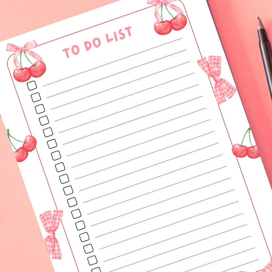 CHERRY TO DO LIST A6 NOTEPAD