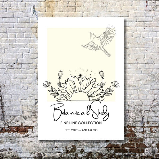 Botanical Study Collection floral poster featuring detailed botanical illustrations by ANEA