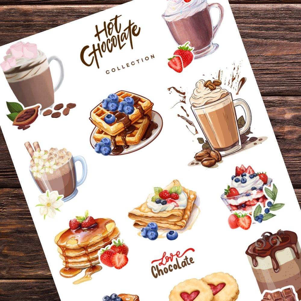 HOT CHOCOLATE STICKER SHEET
