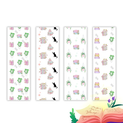 Set of cute bookish collection bookmarks by ANEA & CO featuring cozy reading-themed illustrations, perfect for book lovers