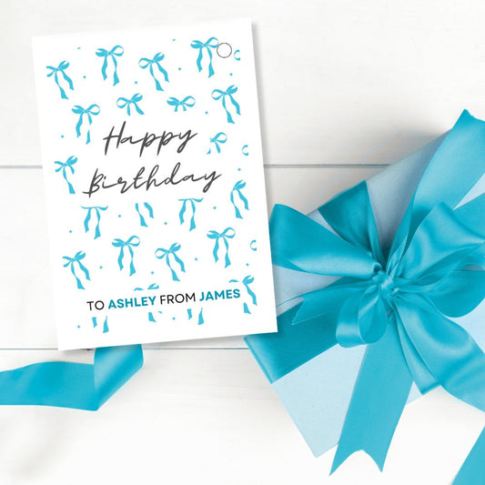 BOWS LARGE PERSONALISED GIFT TAG