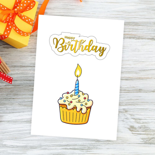 Cupcake-themed birthday card from ANEA, available wholesale.