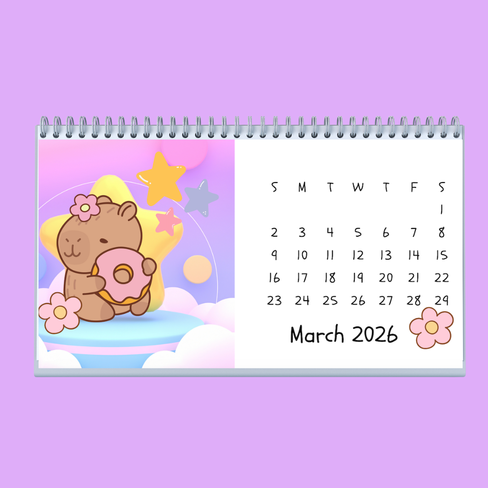 CAPYBARA DESK CALENDAR 2026