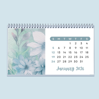 FLORAL DESK CALENDAR 2026