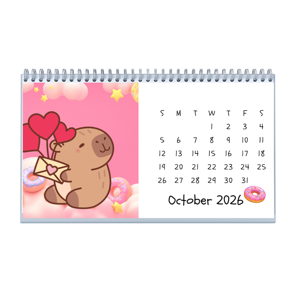 CAPYBARA DESK CALENDAR 2026