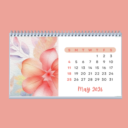 FLORAL DESK CALENDAR 2026