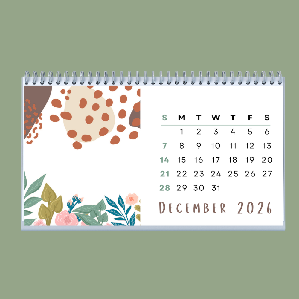 AESTHETIC DESK CALENDAR 2026