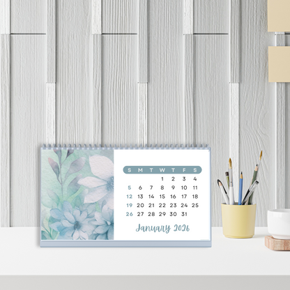 FLORAL DESK CALENDAR 2026