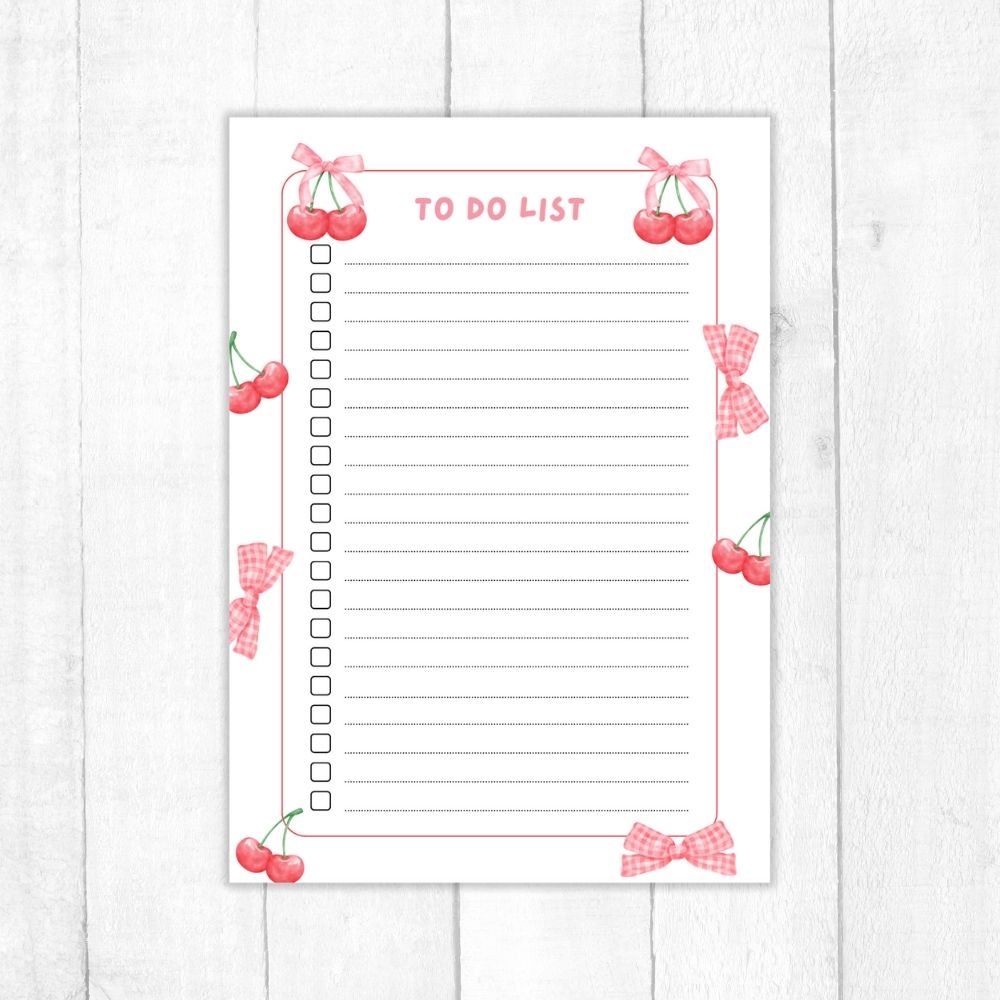 CHERRY TO DO LIST A6 NOTEPAD