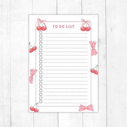CHERRY TO DO LIST A6 NOTEPAD