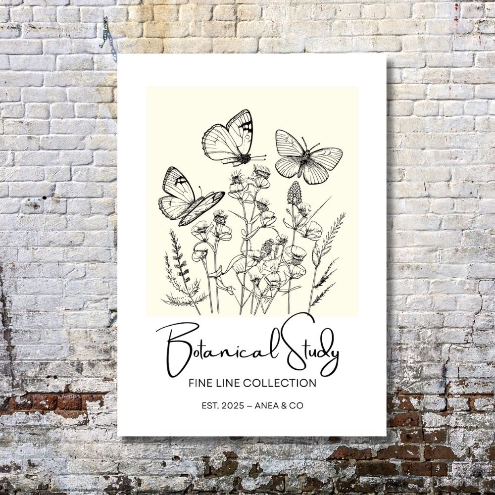Botanical Study Collection floral poster featuring detailed botanical illustrations by ANEA