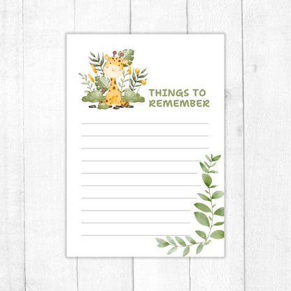 GIRAFFE THINGS TO REMEMBER A6 NOTEPAD