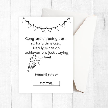 CONGRATS BIRTHDAY PERSONALISED CARD