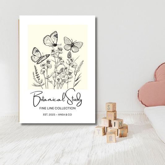 Botanical Study Collection floral poster featuring detailed botanical illustrations by ANEA