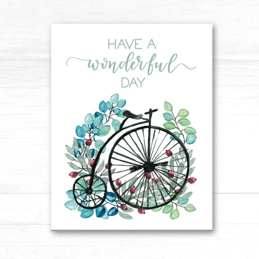 Bike with Flowers Greeting Card