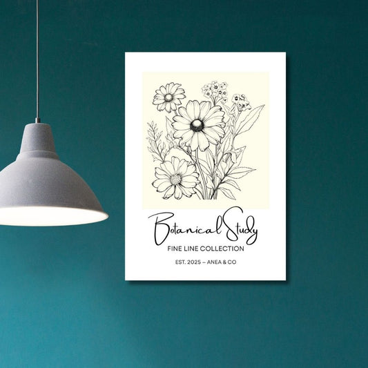Botanical Study Collection floral poster featuring detailed botanical illustrations by ANEA
