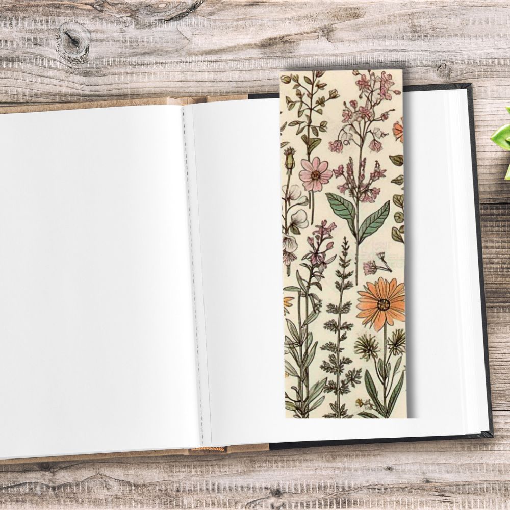 Wild Flower Vintage Bookmarks Set 3 featuring rustic floral designs, perfect for book lovers and gifts — ANEA stationery.
