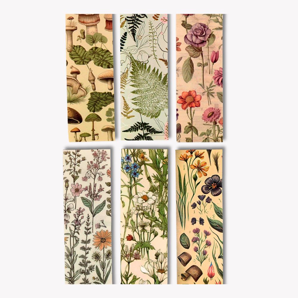 Wild Flower Vintage Bookmarks Set 3 featuring rustic floral designs, perfect for book lovers and gifts — ANEA stationery.