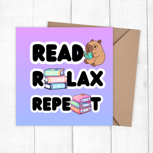 The 3D Read Relax Repeat Card for teenagers and book lovers. Perfect for book lovers, birthdays, or thoughtful encouragement, it’s more than a greeting—it’s a keepsake reminder to slow down and enjoy life’s simple pleasures.