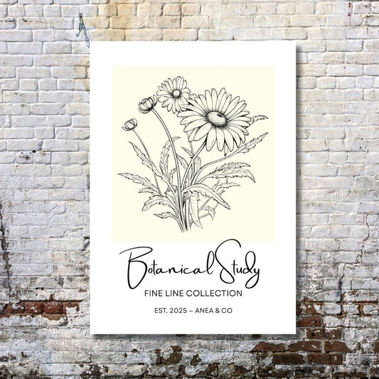 Botanical Study Collection floral poster featuring detailed botanical illustrations by ANEA