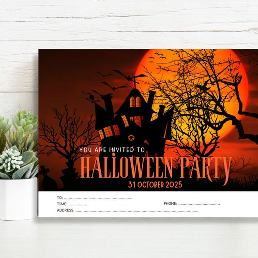 MOON HALLOWEEN PARTY INVITATION