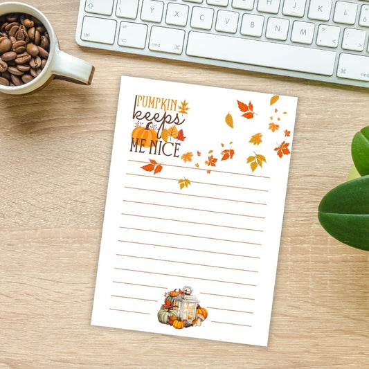 PUMPKIN KEEPS ME NICE A6 NOTEPAD