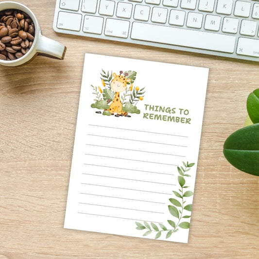 GIRAFFE THINGS TO REMEMBER A6 NOTEPAD