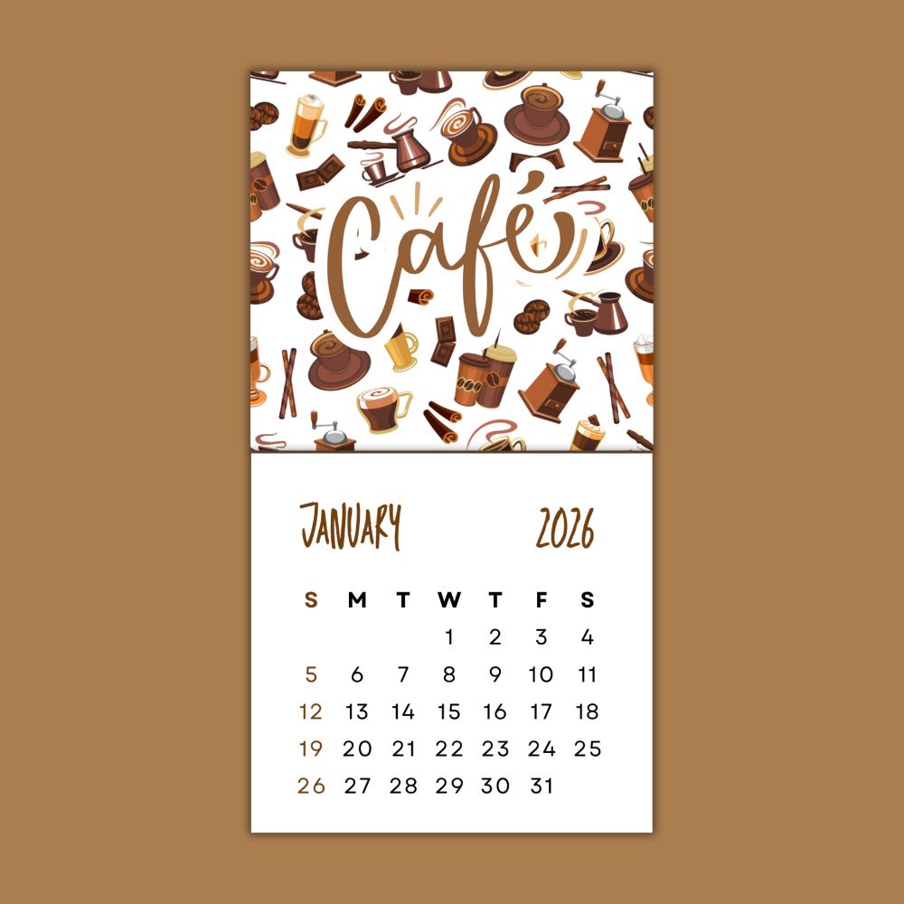 CAFE TEAR-OFF CALENDAR 2026