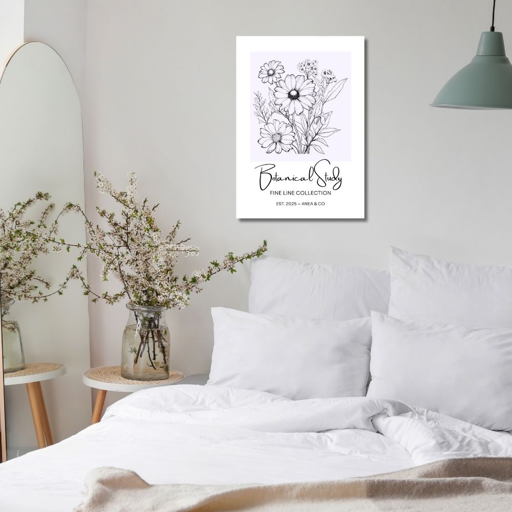 Botanical Study Collection floral poster featuring detailed botanical illustrations by ANEA