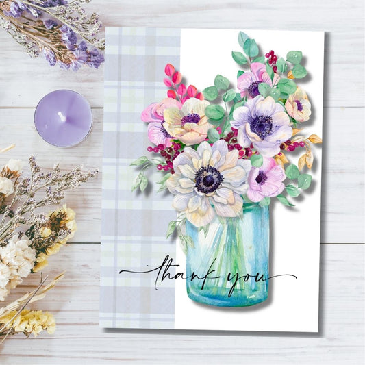 Flowers in the Jar Thank You Card