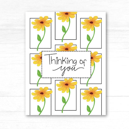 Yellow Flowers Thank You Greeting Card