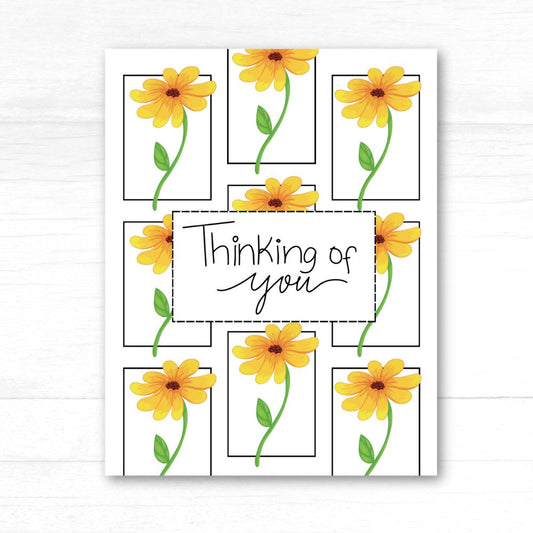 Yellow Flowers Thank You Greeting Card