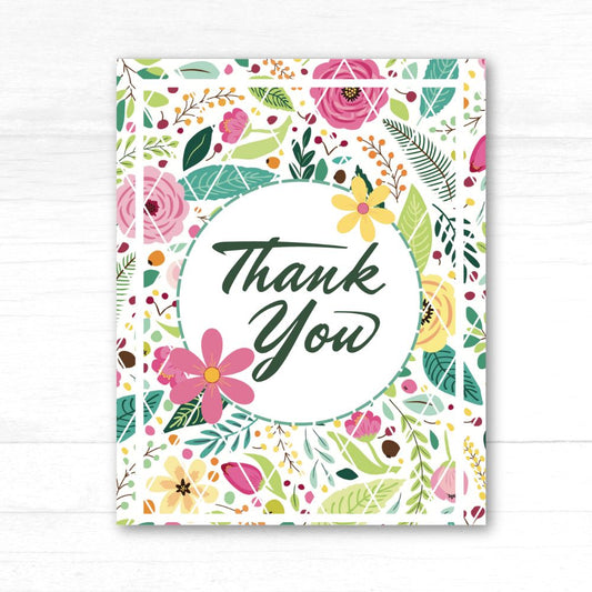 Wild Flowers Thank You Greeting Card